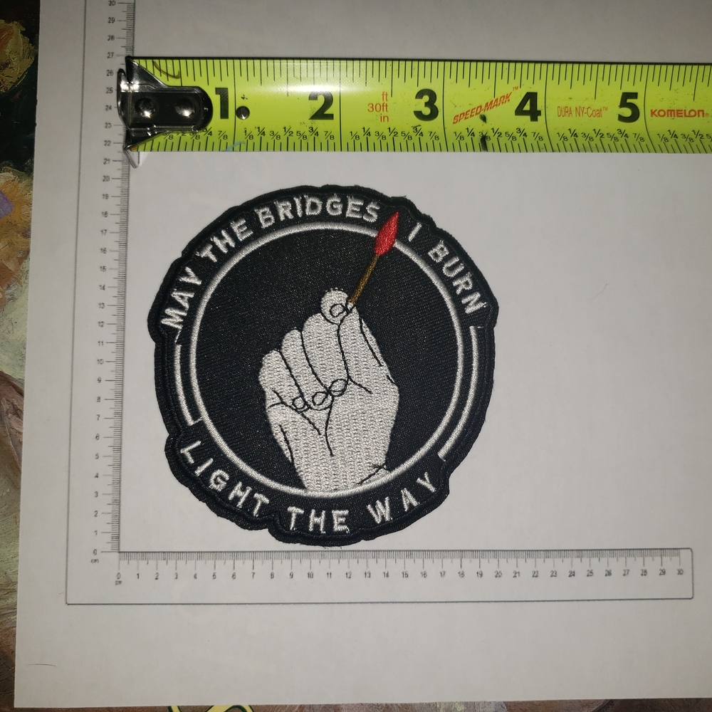 Black and White Embroidered Art Patch